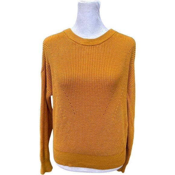 Garage Long Sleeve Mustard Yellow Knit Pullover Relaxed Fit Sweater. Medium. - Picture 1 of 7